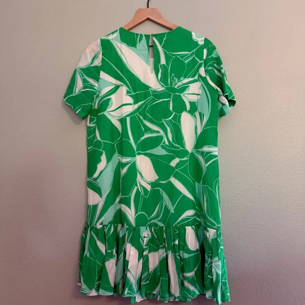 milly green tropical mini dress size 4 - Picture 3 of 4